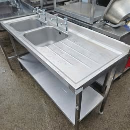 Stainless steel double bowl sink